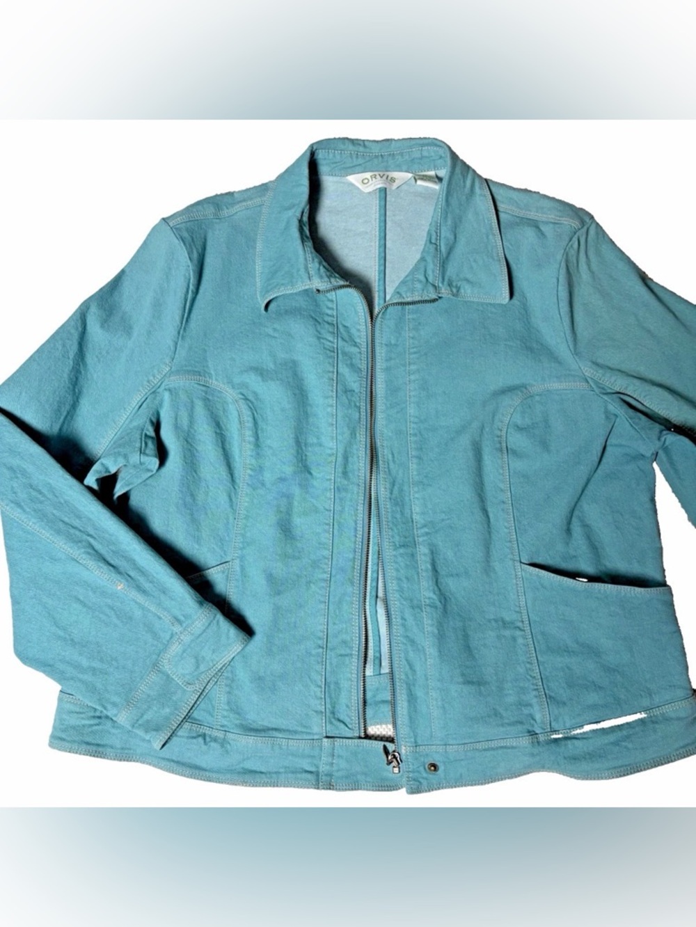Orvis Women’s Teal Utility Jacket Size 20 XL Y2K Workwear Barn Chore Cotton Fall